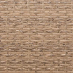 Set da giardino 4 pezzi Effetto Legno Rattan sintetico con struttura in acciaio, top in vetro e cuscini Beige