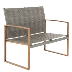 Set da giardino 4 pezzi in acciaio Effetto Legno