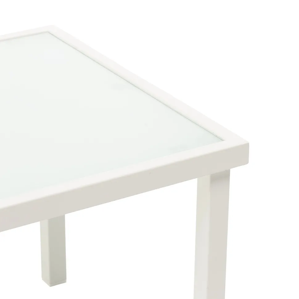 Set da giardino 4 pezzi in metallo Bianco