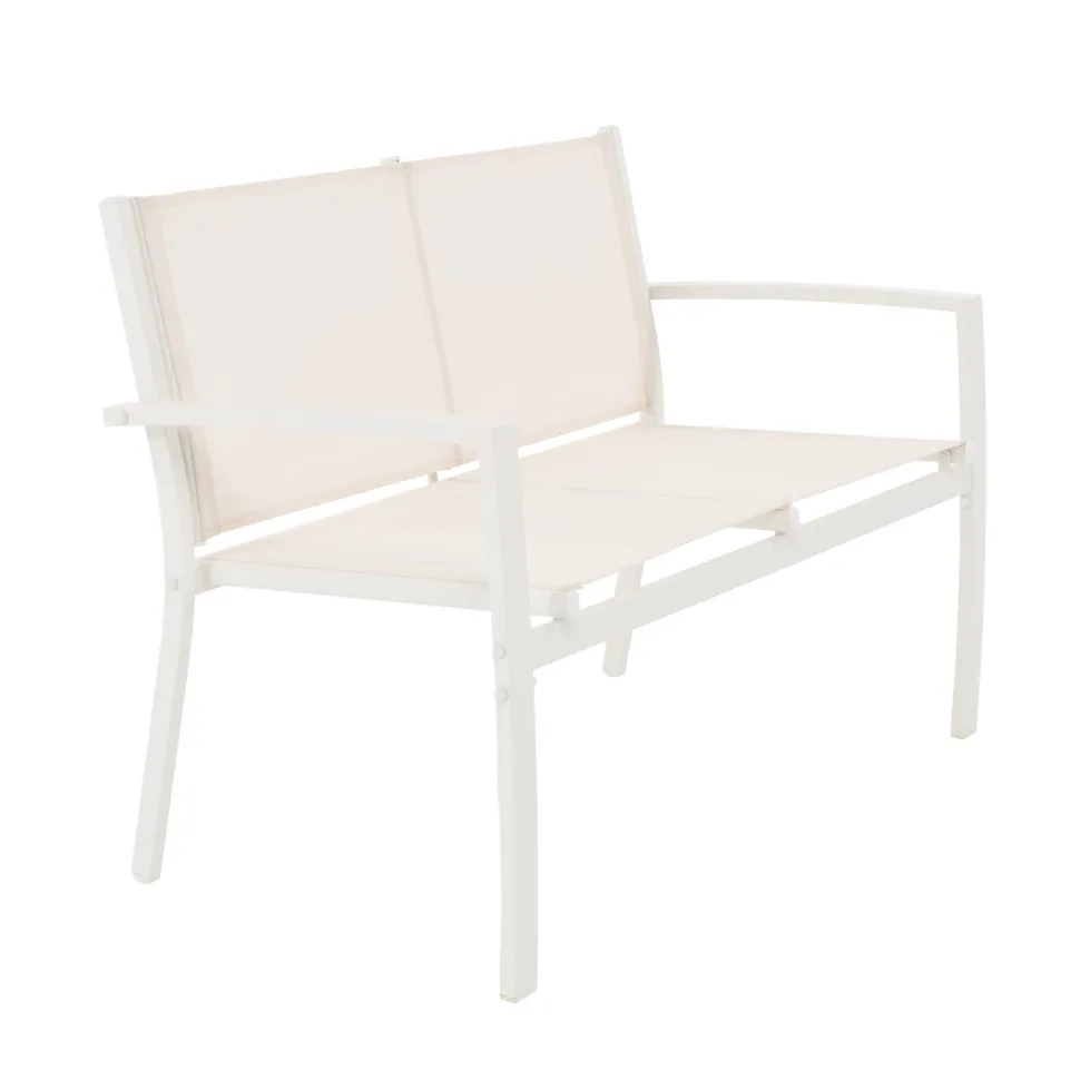 Set da giardino 4 pezzi in metallo Bianco