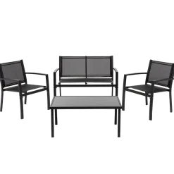 Set da giardino 4 pezzi in metallo Antracite