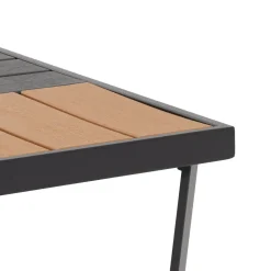Set da giardino 4 pezzi struttura in acciaio Antracite e Doghe in HDPE con cuscini Grigio Scuro