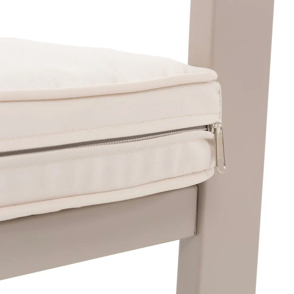 Set da giardino 4 pezzi struttura in acciaio Beige con Doghe in HDPE Effetto Legno Tortora