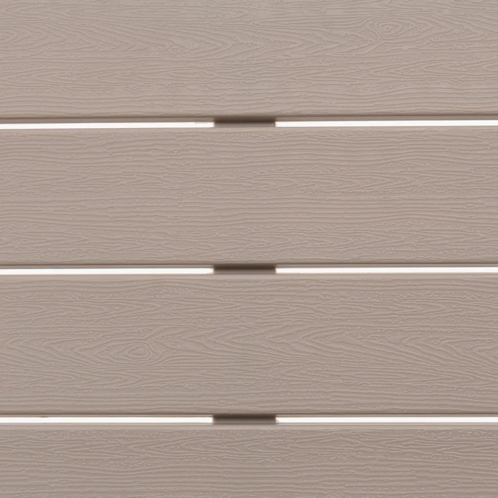 Set da giardino 4 pezzi struttura in acciaio Beige con Doghe in HDPE Effetto Legno Tortora