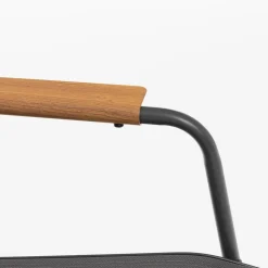 Set da giardino 4 pezzi Struttura in Acciaio Nero, braccioli e Top in Polywood