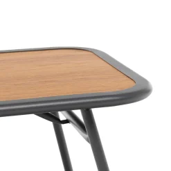 Set da giardino 4 pezzi Struttura in Acciaio Nero, braccioli e Top in Polywood