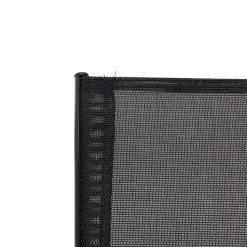Set da giardino 4 pezzi Struttura in Acciaio Nero, braccioli e Top in Vetro