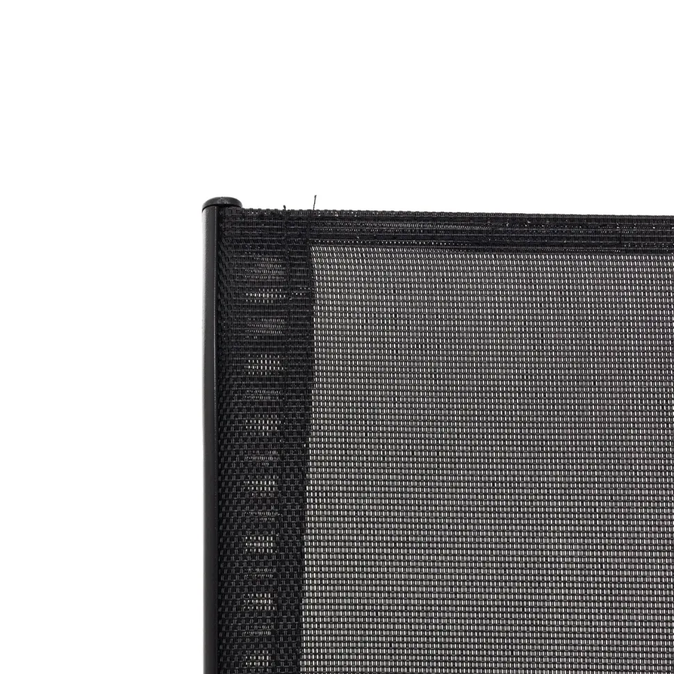 Set da giardino 4 pezzi Struttura in Acciaio Nero, braccioli e Top in Vetro