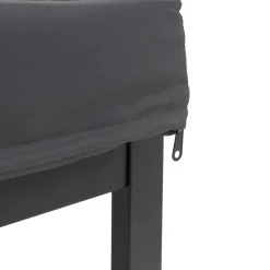 Set da giardino 4 pezzi struttura in alluminio Antracite e braccioli in Polywood con cuscini Grigio Scuro
