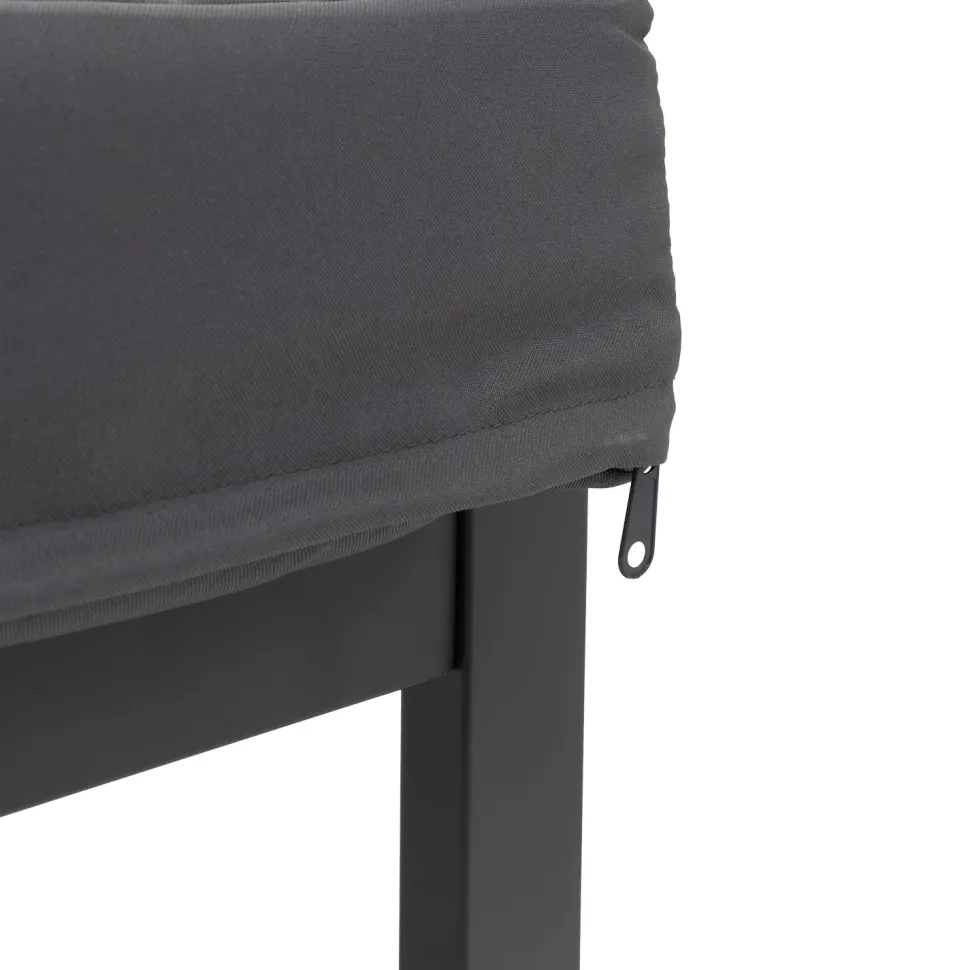 Set da giardino 4 pezzi struttura in alluminio Antracite e braccioli in Polywood con cuscini Grigio Scuro