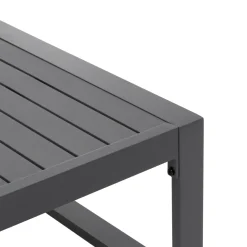Set da giardino 4 pezzi struttura in alluminio Antracite e braccioli in Polywood con cuscini Grigio Scuro