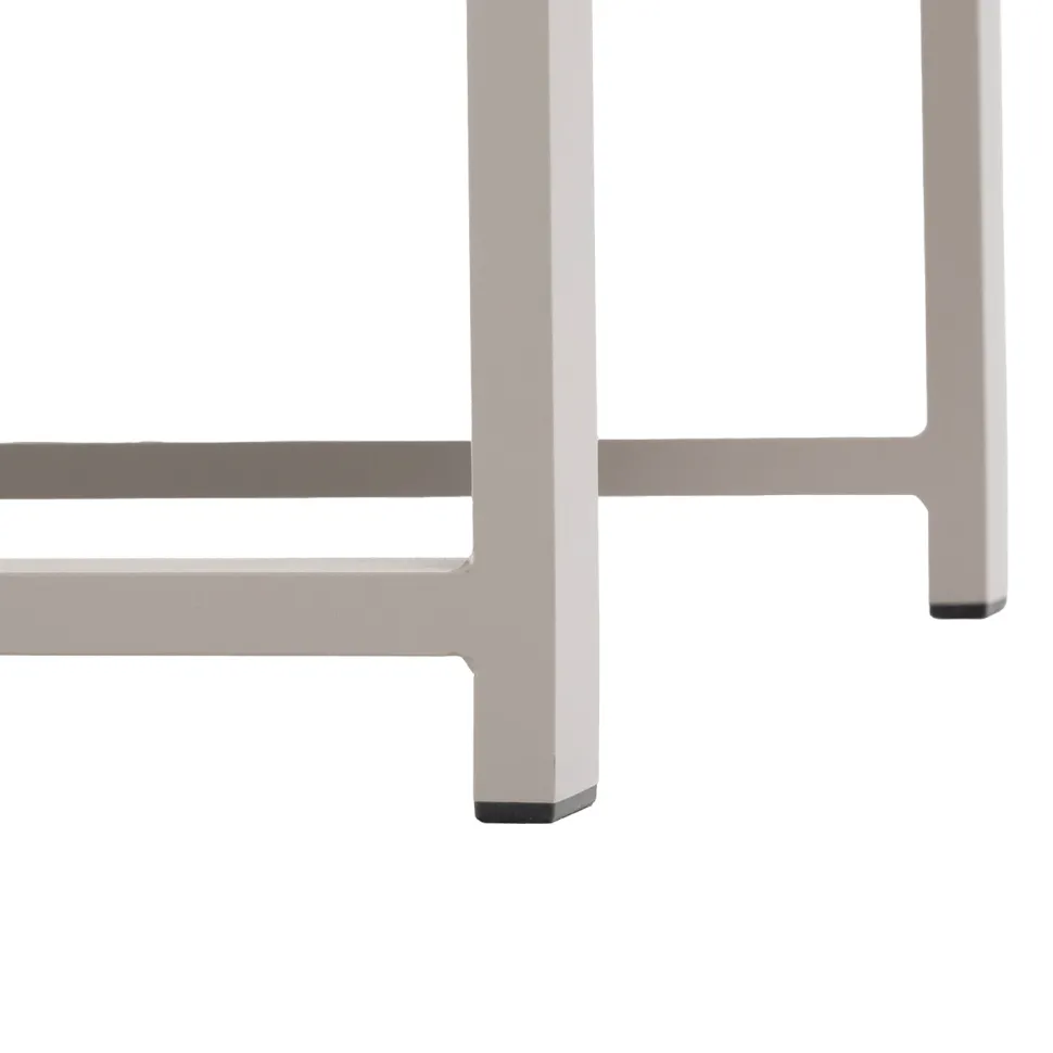 Set da giardino 4 pezzi struttura in alluminio Sabbia e braccioli in Polywood con cuscini Beige