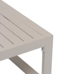 Set da giardino 4 pezzi struttura in alluminio Sabbia e braccioli in Polywood con cuscini Beige