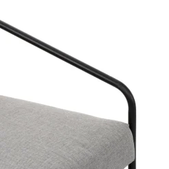 Set da giardino 5 pezzi struttura in acciaio e top tavolini in metallo con cuscini Grigio Scuro