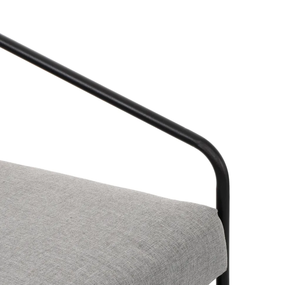 Set da giardino 5 pezzi struttura in acciaio e top tavolini in metallo con cuscini Grigio Scuro