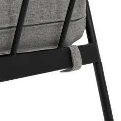 Set da giardino 5 pezzi struttura in acciaio e top tavolini in metallo con cuscini Grigio Scuro