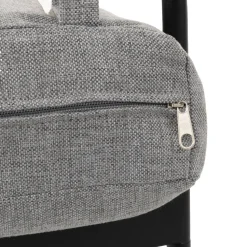 Set da giardino 5 pezzi struttura in acciaio e top tavolini in metallo con cuscini Grigio Scuro