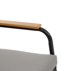 Set da giardino 4 pezzi struttura in acciaio Antracite e braccioli Rattan con cuscini Grigio Scuro