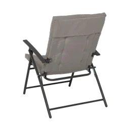 Set da giardino 3 pezzi Tavolino con 2 Poltrone struttura in acciaio Antracite Richiudibili