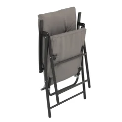 Set da giardino 3 pezzi Tavolino con 2 Poltrone struttura in acciaio Antracite Richiudibili