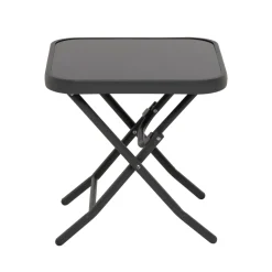 Set da giardino 3 pezzi Tavolino con 2 Poltrone struttura in acciaio Antracite Richiudibili