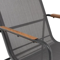 Set da giardino 7 pezzi Tavolo con 6 Sedie struttura in Acciaio Antracite, braccioli e Top in Polywood