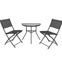 Set da giardino 3 pezzi Tavolo con 2 Sedie Richiudibili – Design compatto per Balcone e Giardino