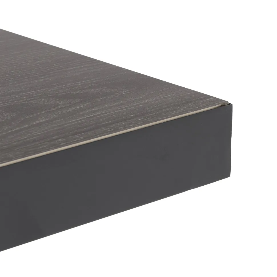 Set da giardino 9 pezzi Tavolo Estensibile con 8 Sedie struttura in alluminio Antracite e braccioli in Polywood