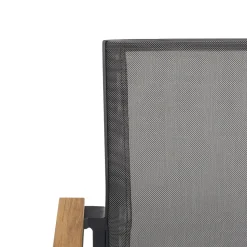 Set da giardino 9 pezzi Tavolo Estensibile con 8 Sedie struttura in alluminio Antracite e braccioli in Polywood