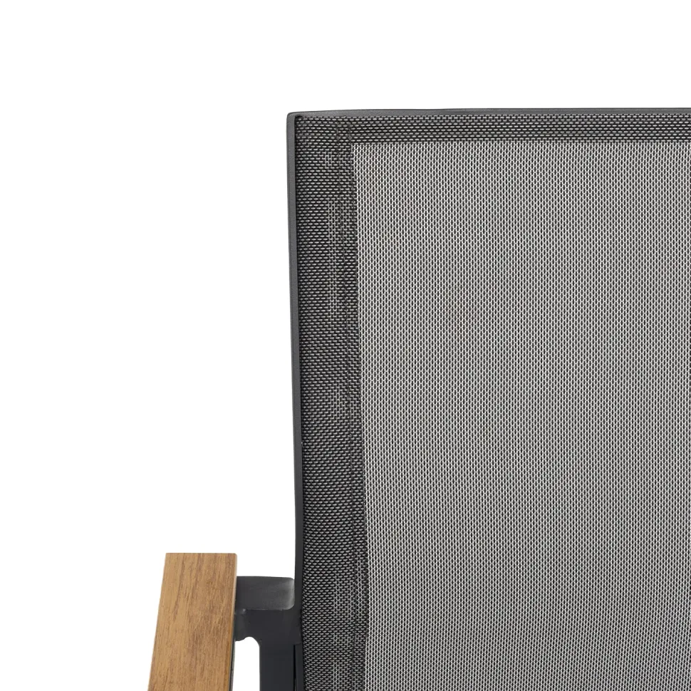 Set da giardino 9 pezzi Tavolo Estensibile con 8 Sedie struttura in alluminio Antracite e braccioli in Polywood