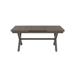 Set da giardino 9 pezzi Tavolo Estensibile con 8 Sedie struttura in alluminio Antracite e Polywood