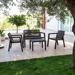 Set da giardino Riviera 4 posti Antracite