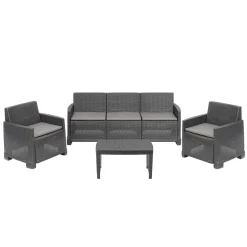 Set da giardino Salento Antracite Linea Rattan