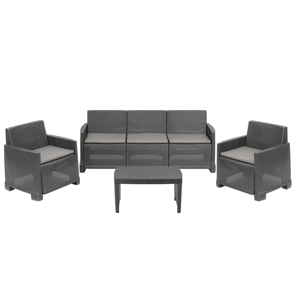 Set da giardino Salento Antracite Linea Rattan