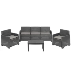 Set da giardino Salento Antracite Linea Rattan