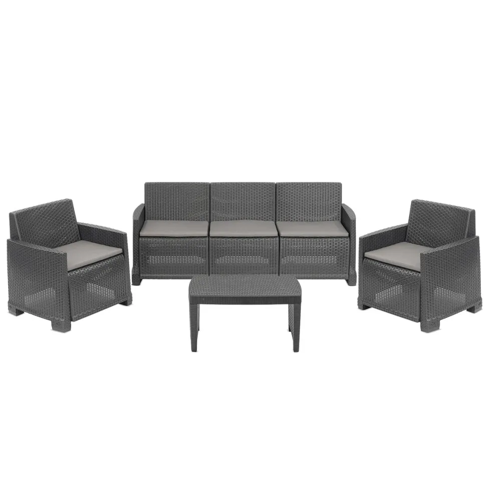 Set da giardino Salento Antracite Linea Rattan