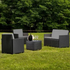 Set da giardino Vesuvio Antracite Linea Rattan