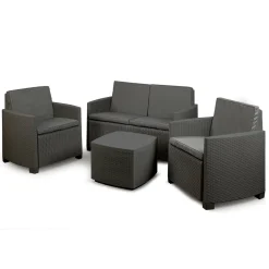 Set da giardino Vesuvio Antracite Linea Rattan