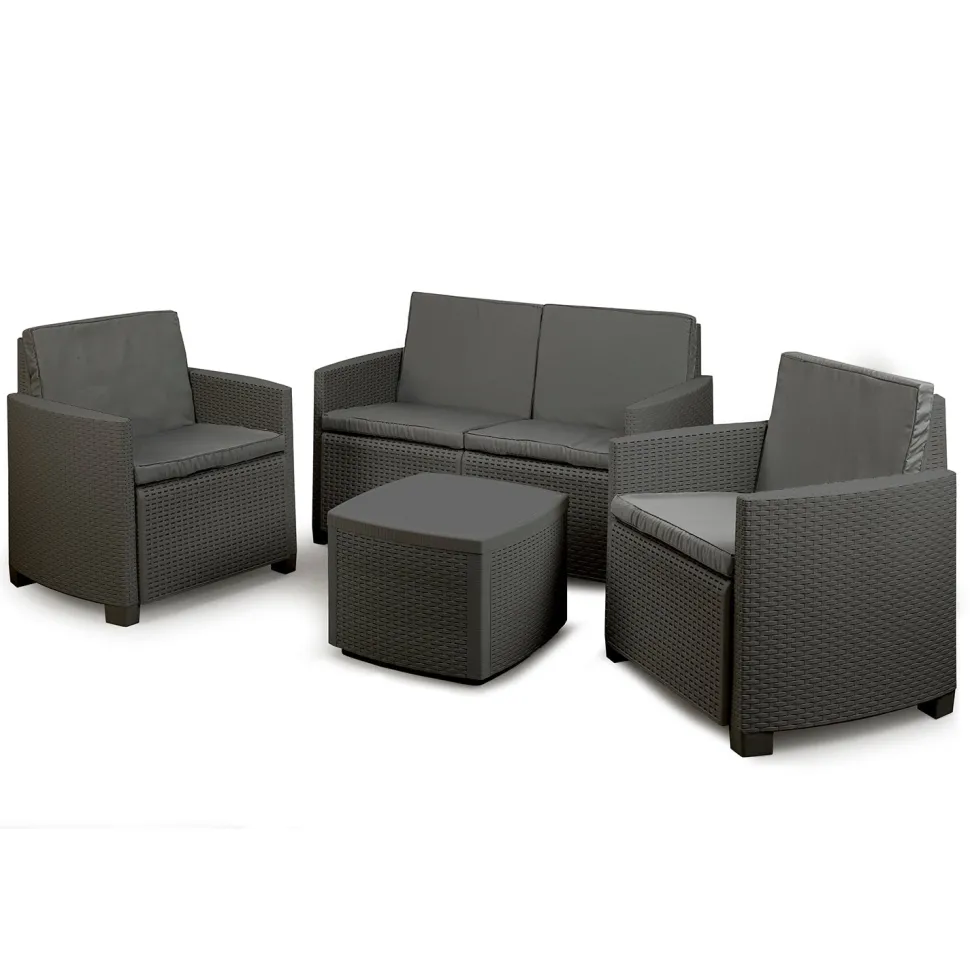 Set da giardino Vesuvio Antracite Linea Rattan