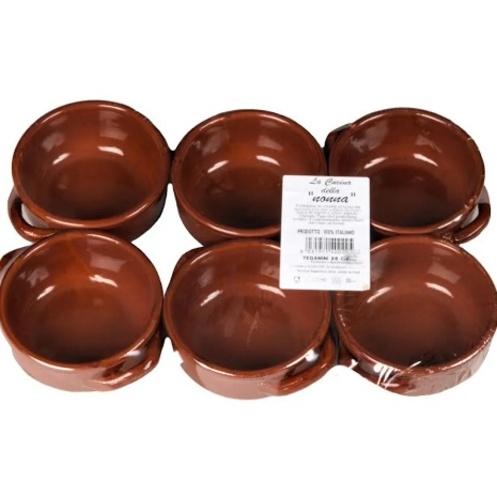 Set di 6 Tegamini in Terracotta Linea La Cucina della Nonna diametro 14 cm