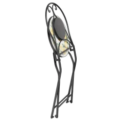 Set giardino Bistrot tavolo rotondo 60 cm e 2 sedie in metallo Nero e Top in ceramica Effetto Mosaico Lemons