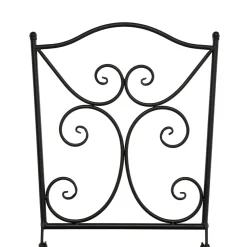 Set giardino Bistrot tavolo rotondo 60 cm e 2 sedie in metallo Nero e Top in ceramica Effetto Marmo Grigio