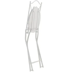 Set giardino Bistrot tavolo rotondo 60 cm e 2 sedie in metallo Bianco e Top in ceramica Effetto Marmo Bianco