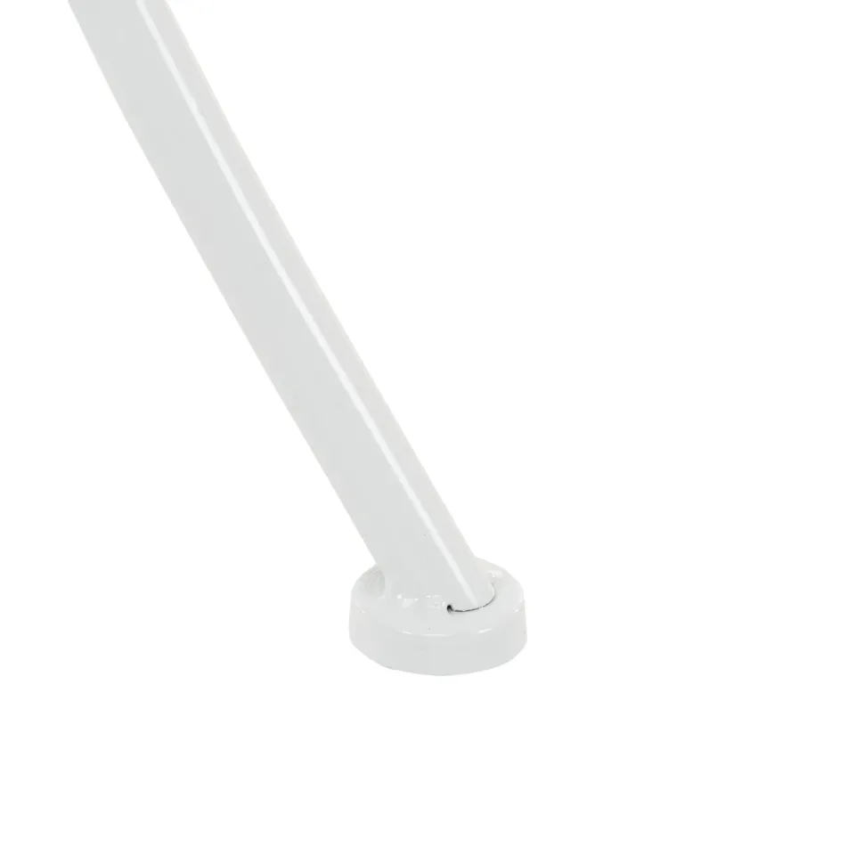 Set giardino Bistrot tavolo rotondo 60 cm e 2 sedie in metallo Bianco e Top in ceramica Effetto Marmo Bianco