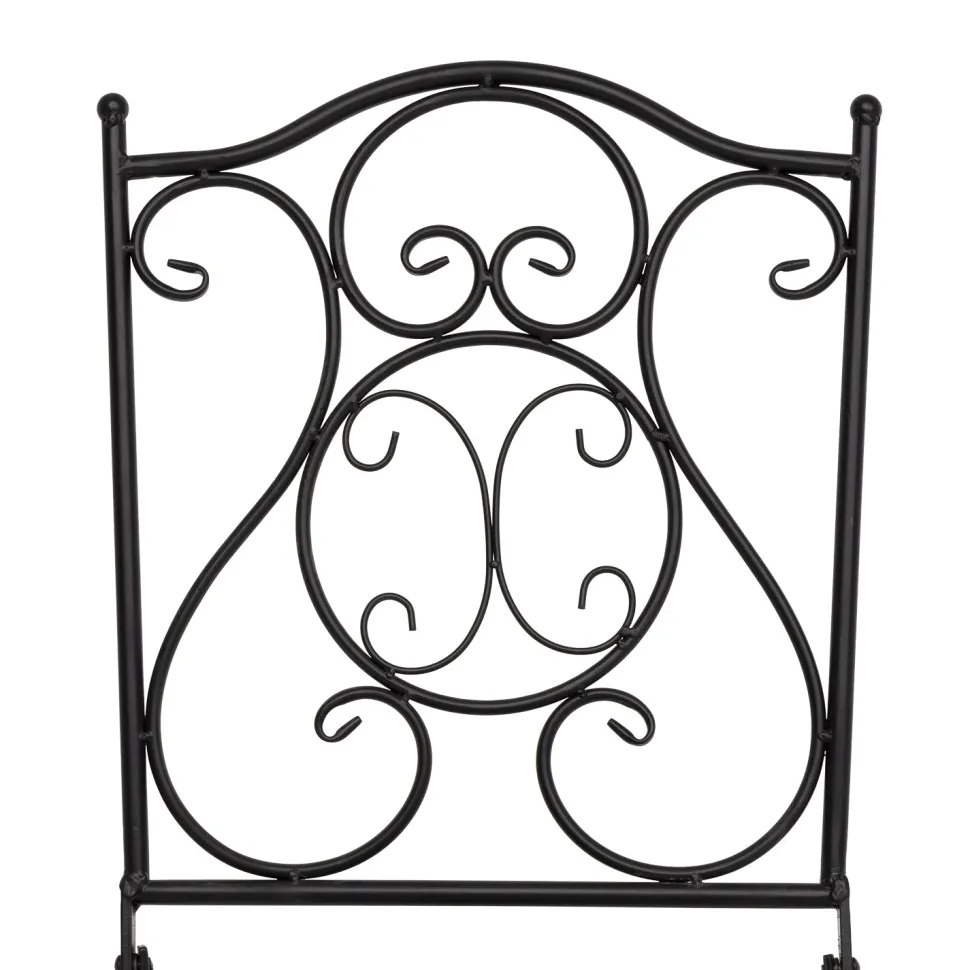 Set giardino Bistrot tavolo rotondo 60 cm e 2 sedie in metallo Nero e Top in ceramica Effetto Mosaico