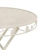 Set giardino Bistrot Tavolo rotondo 70 cm e 2 sedie richiudibili in metallo Crema Design Liberty