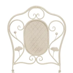 Set giardino Bistrot Tavolo rotondo 70 cm e 2 sedie richiudibili in metallo Crema Design Liberty