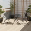 Set giardino Bistrot Tavolo rotondo 70 cm e 2 sedie richiudibili in metallo Nero Design Liberty