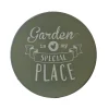 Set giardino Bistrot tavolo rotondo 60 cm e 2 sedie in metallo Verde Salvia