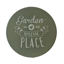 Set giardino Bistrot tavolo rotondo 60 cm e 2 sedie in metallo Verde Salvia